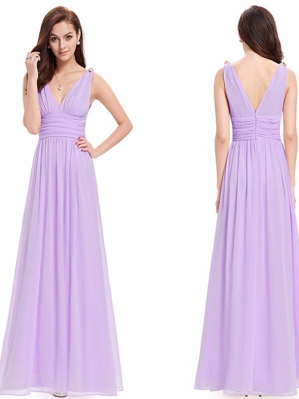 Double V Elegant Long Evening Dress