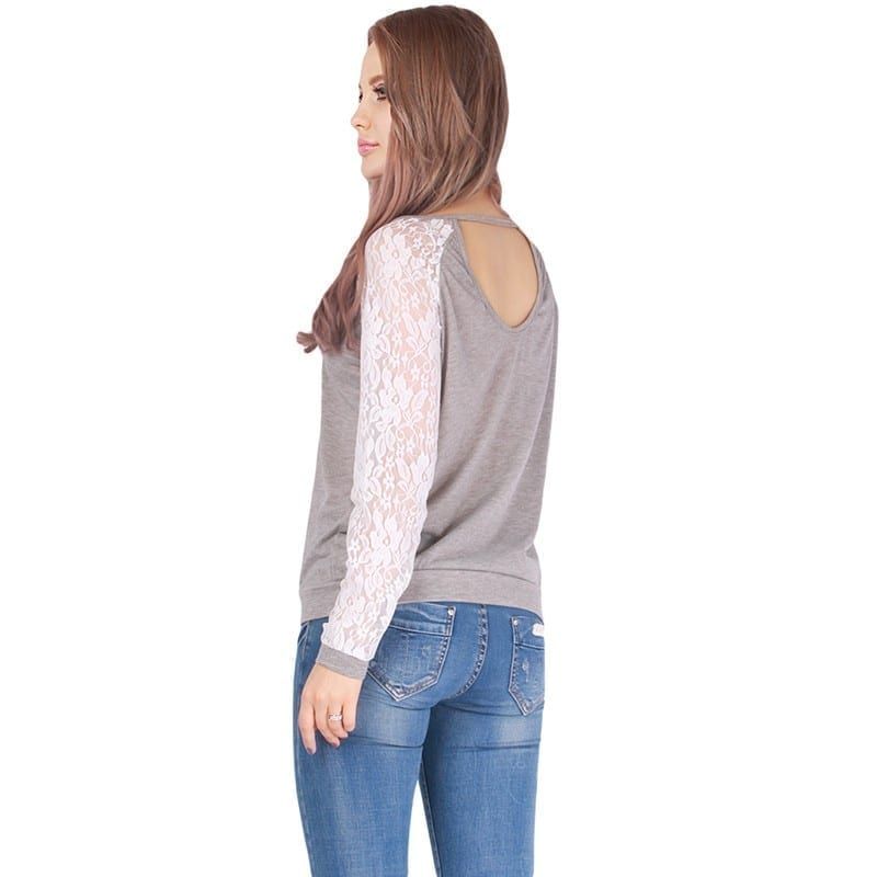 Long Sleeve Lace Crochet T-shirt