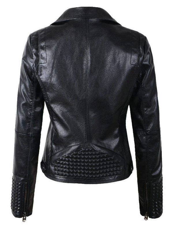 Women Leather Rivet Jackets