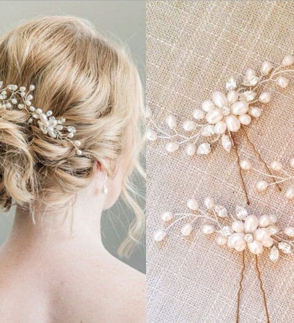 Pearl Flower Hair Pin Stick Bride Hair Jewelry (3 Pieces)