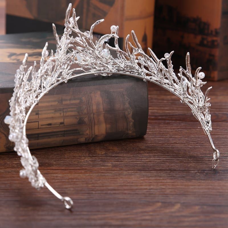 Rhinestone Waterdrop Leaf Tiara Crown Headband Wedding Hair Jewelry in Wedding Accessories