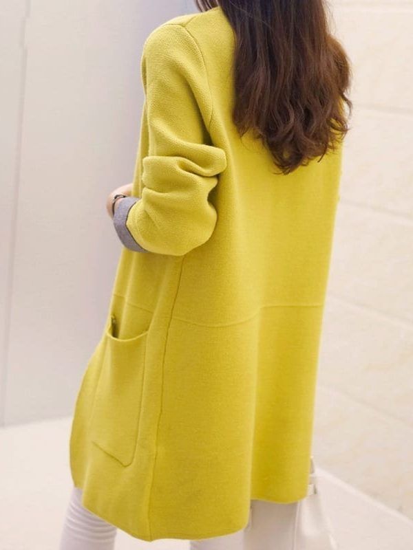 Knitted Long Sleeve Long Sweater Cardigan