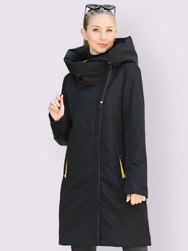 Elegant windproof hooded long coat jacket