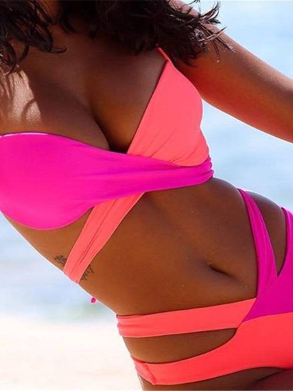 Brazilian Push Up Bandage Neon High Cut Bikini in Swimsuits
