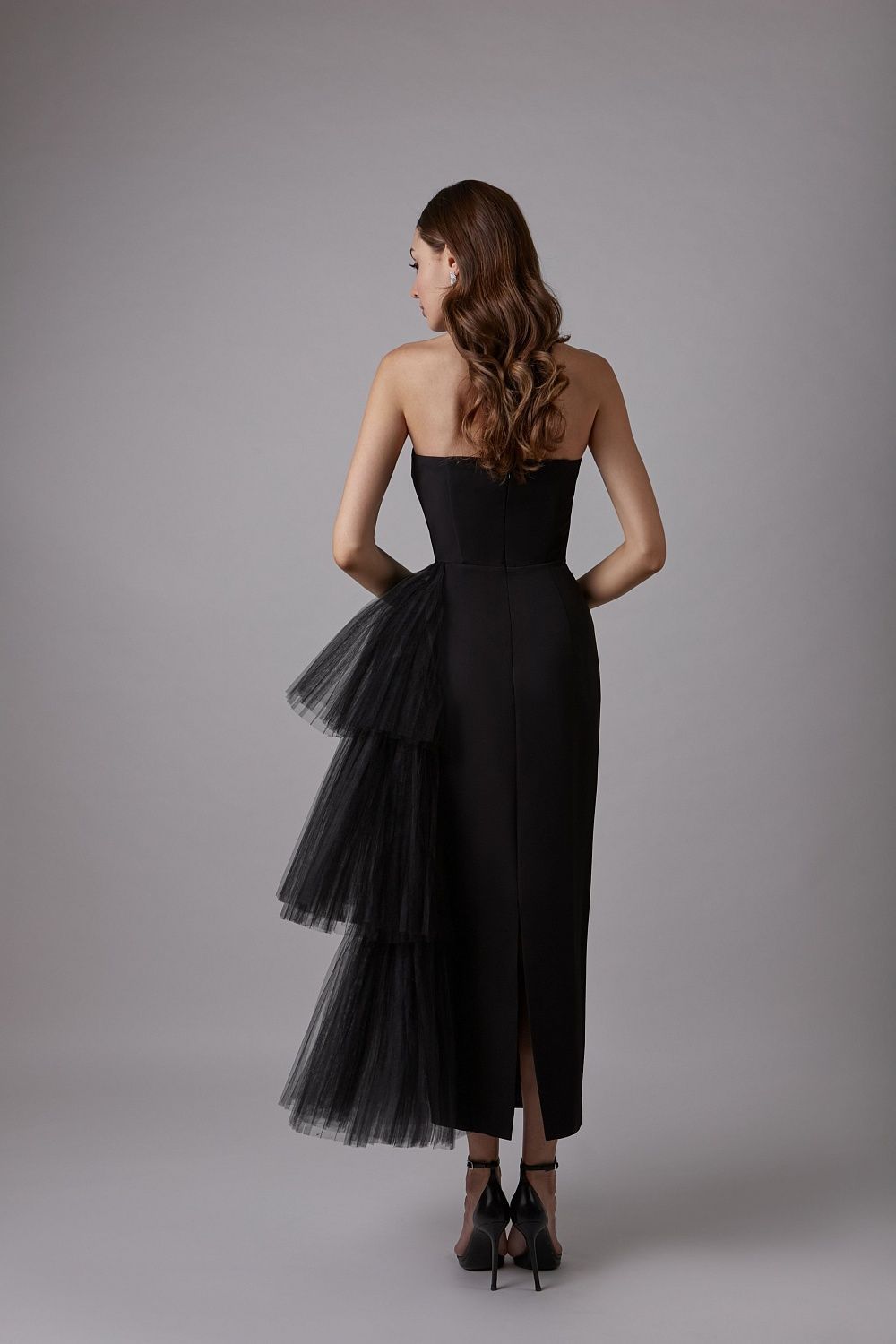 Formal Mesh Slim Fit Slit Dress - Cocktail Dresses - Uniqistic.com